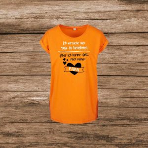 Damen Oversize Shirt Orange motto ich komme nach papa